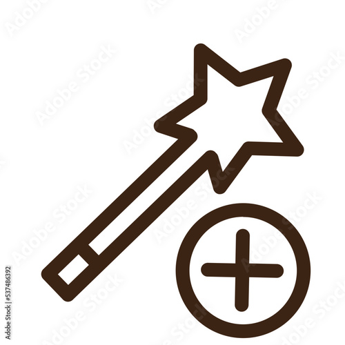 add magic tools wand wizard outline icon
