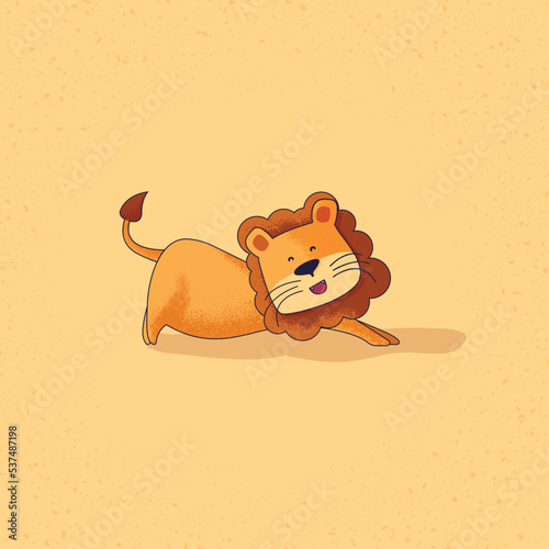 Lion cartoon enjoying life