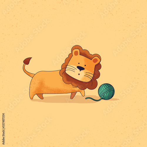 Lion cartoon enjoying life