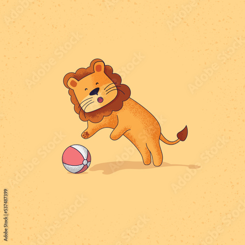 Lion cartoon enjoying life