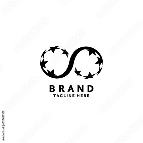 The Stars rotate to form the Infinity Symbol. Infinity Symbol With Stars Accent Logo Design.