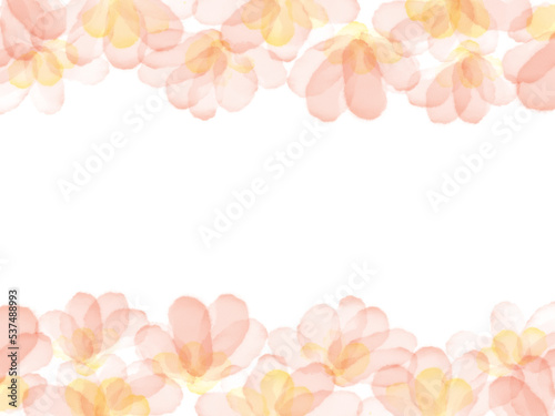 Fototapeta Naklejka Na Ścianę i Meble -  水彩風のかわいい花のフレーム背景
