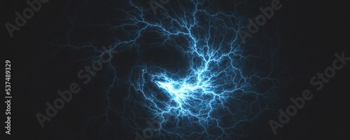black background with blue lightning flash