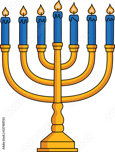 Hanukkah Menorah Cartoon Colored Clipart 