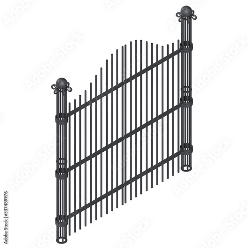 3d rendering illustration of an iron gate
