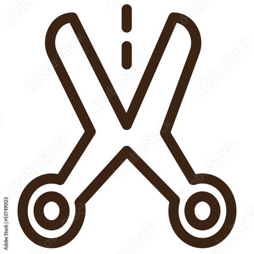 scissors tailor tool outline icon