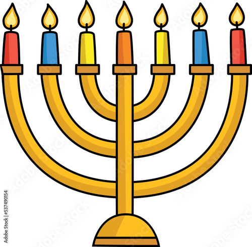 Hanukkah Menorah Cartoon Colored Clipart 