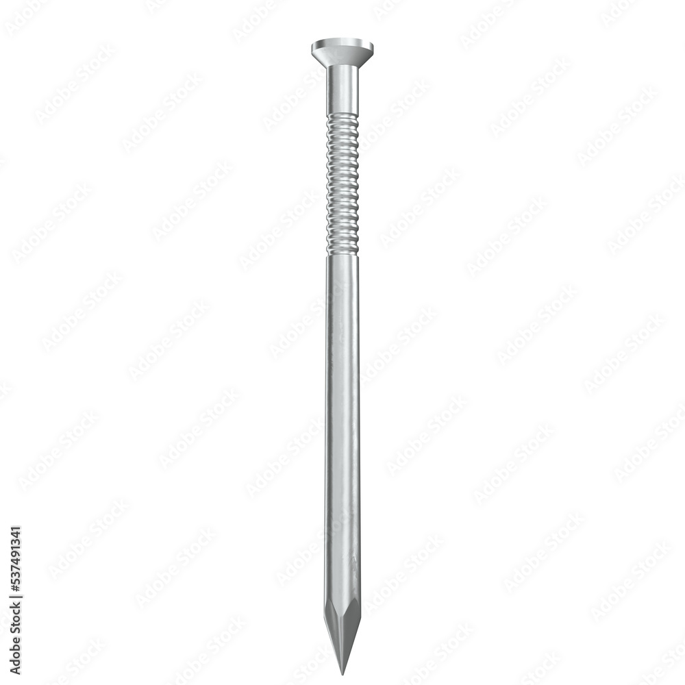 3d rendering illustration of an iron nail 3d rendering illustration of an iron nail