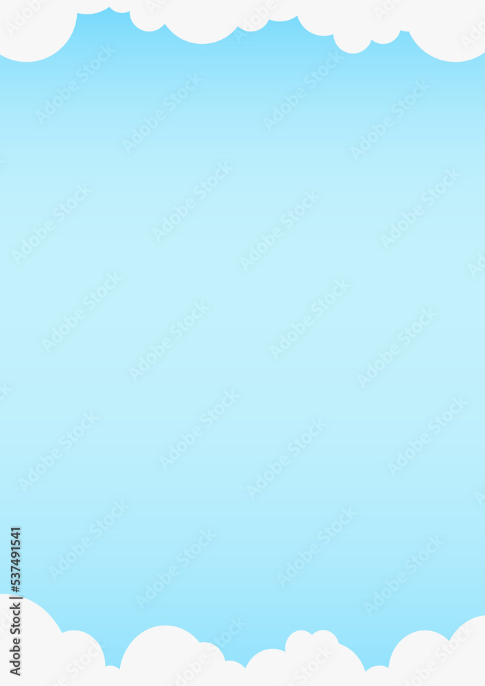 Blank letter to Santa Claus blue background with snow