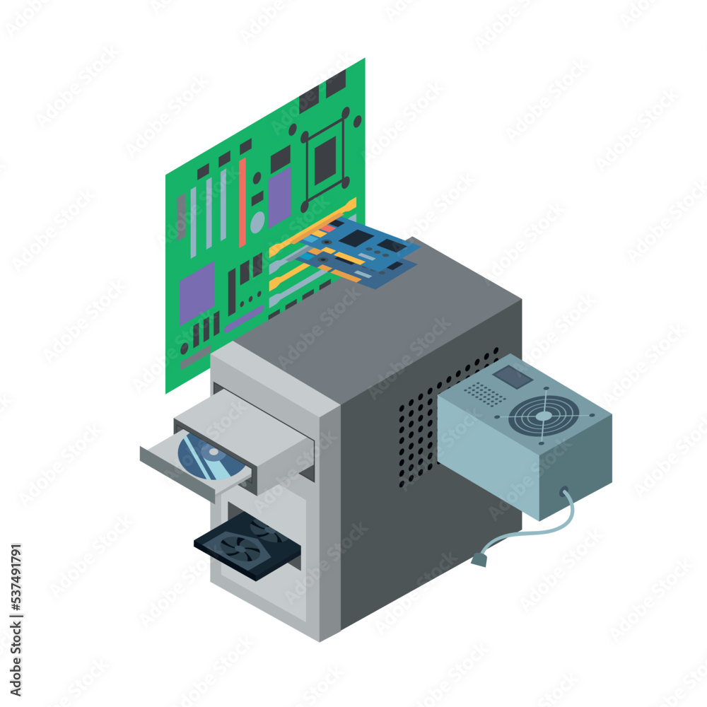 System block and its components, illustration, vector System block and its components, illustration, vector