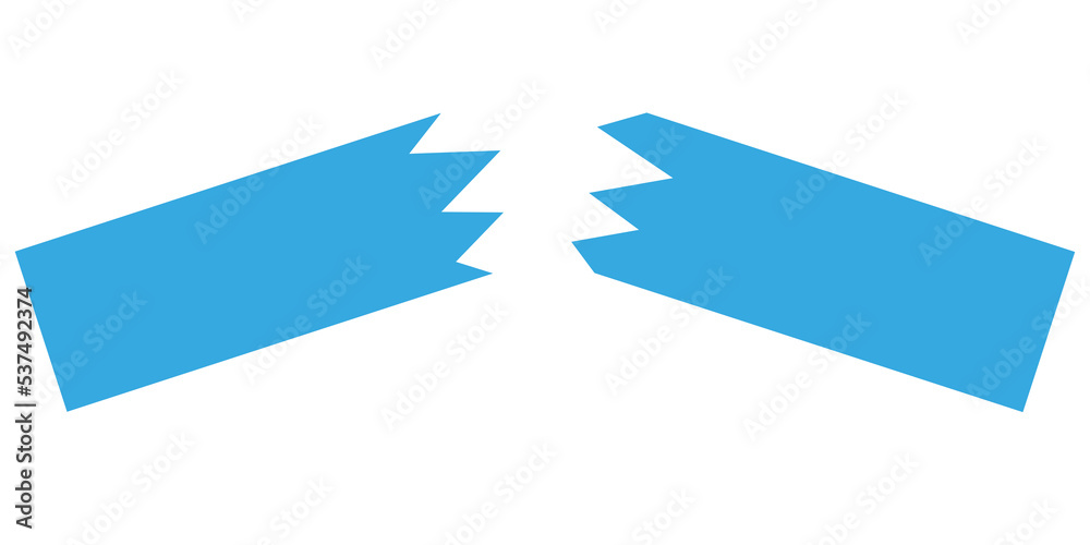 Obraz premium Blue filled broken shape, spiky edges. Symbol for crisis. Isolated png illustration, transparent background. Asset for overlay, montage, collage or presentation. Business, finance concept. 