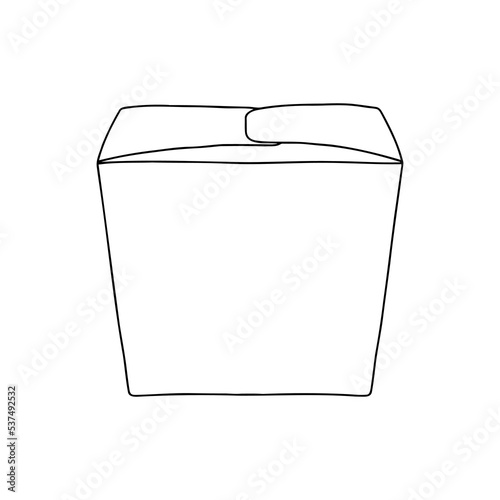 Paper box for taking food. Noodle wok Chinese food box.