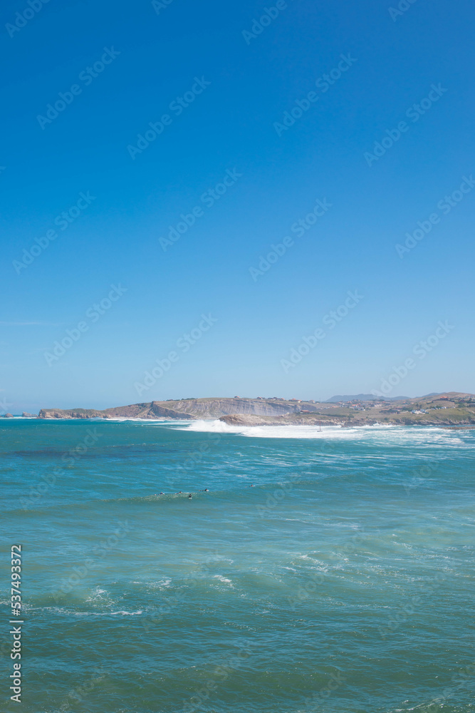 Beautiful sea with sea waves in summer