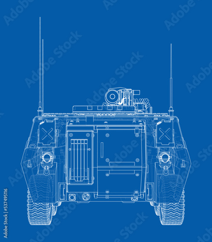 Armored personnel carrier. Vector