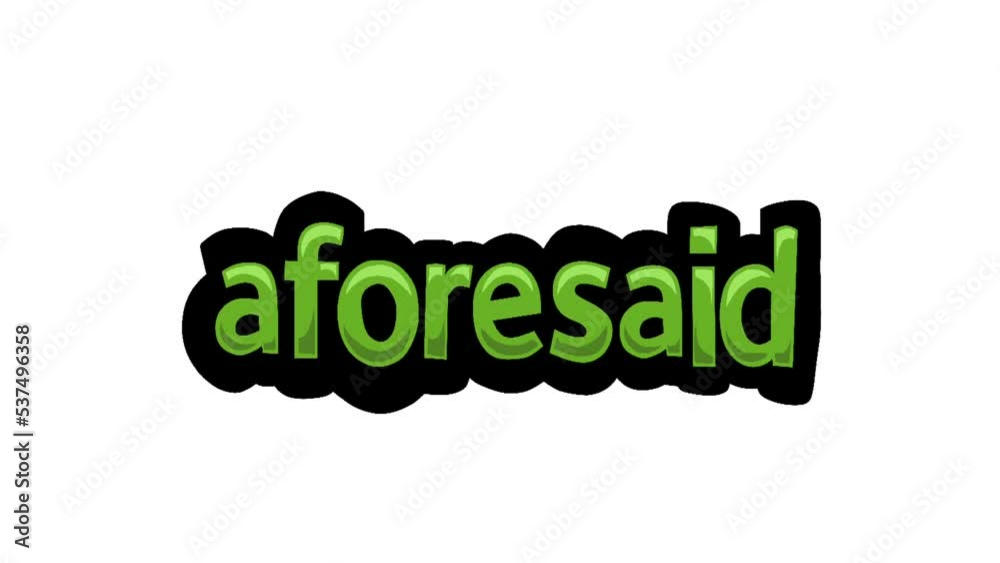 White screen animation video written AFORESAID
White screen animation video written AFORESAID