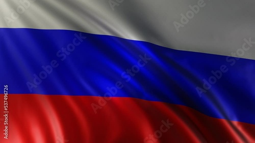 The waving Flag of Russia in the best quality with fabric texture. Slow motion. 4K loop animation.