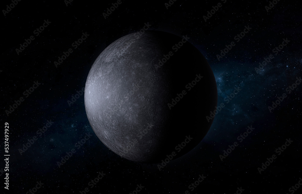 Fototapeta premium Mercury planet of the solar system. High quality. Science wallpaper.