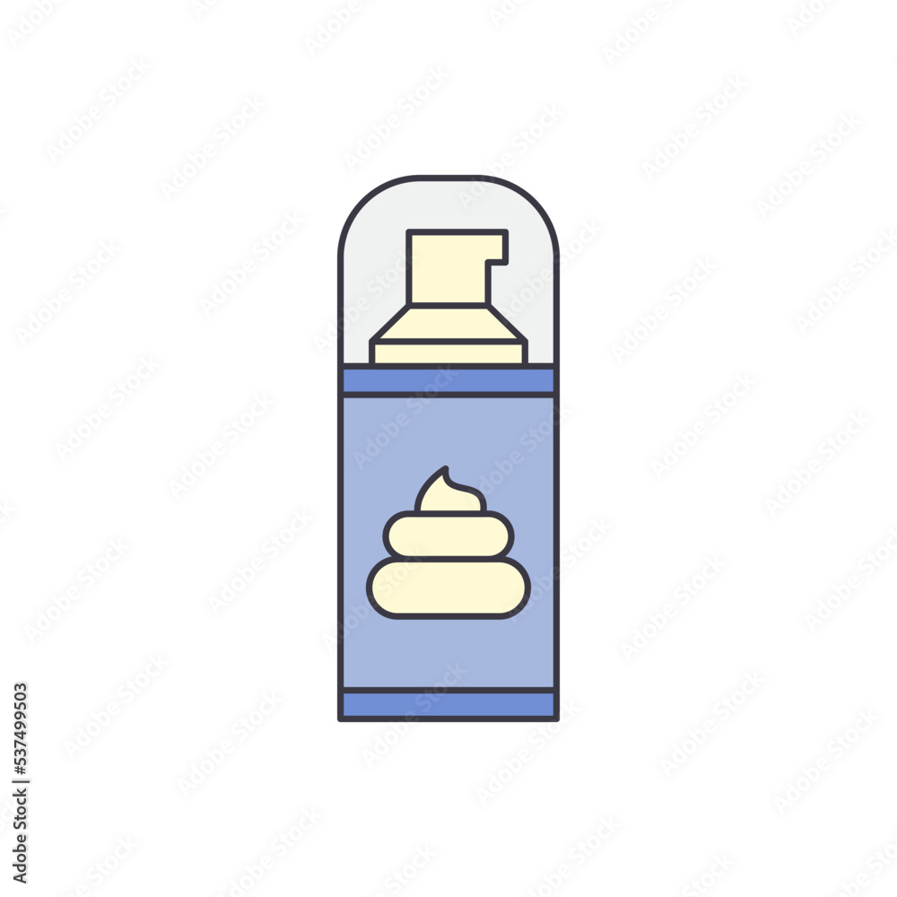 Shaving Foam icon in color, isolated on white background Shaving Foam icon in color, isolated on white background