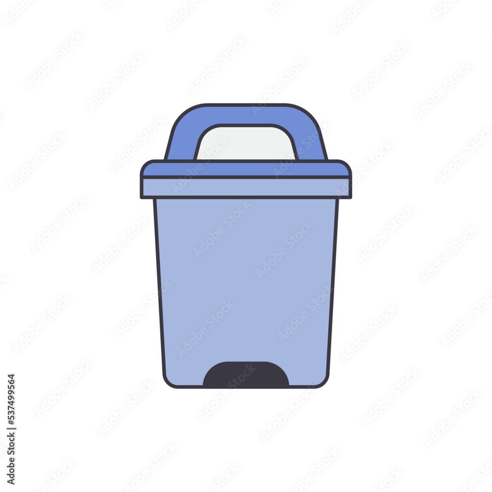 Trash can icon in color, isolated on white background Trash can icon in color, isolated on white background