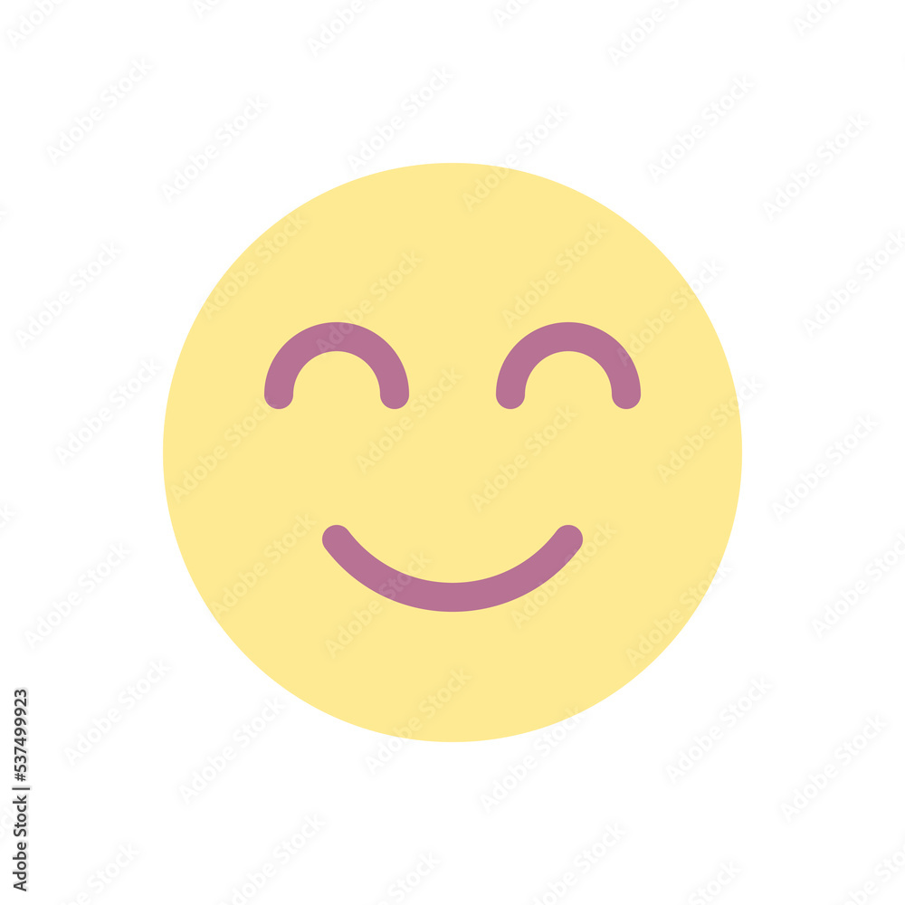 Contented emoji flat color ui icon. Pleased and relaxed. Optimistic mood. Online communication. Simple filled element for mobile app. Colorful solid pictogram. Vector isolated RGB illustration Contented emoji flat color ui icon. Pleased and relaxed. Optimistic mood. Online communication. Simple filled element for mobile app. Colorful solid pictogram. Vector isolated RGB illustration