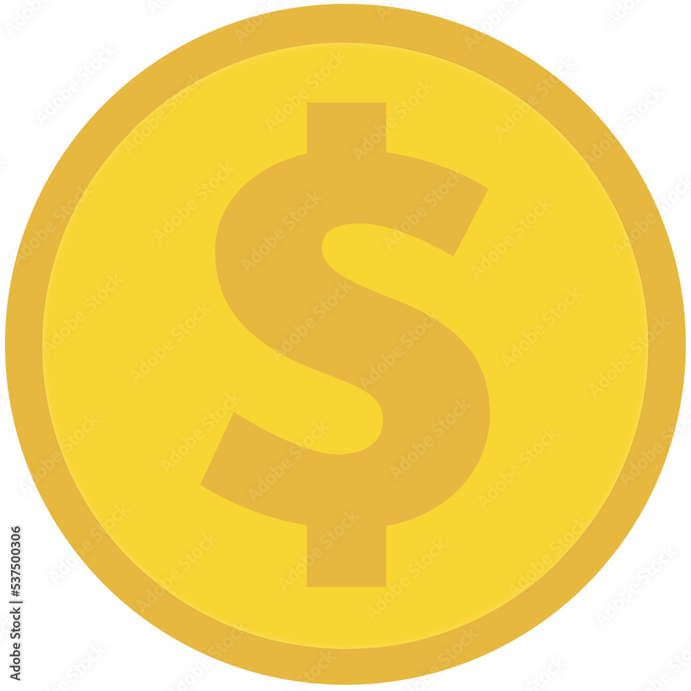 Dollar gold coin isolated icon png image with transparent background. Dollar gold coin isolated icon png image with transparent background.