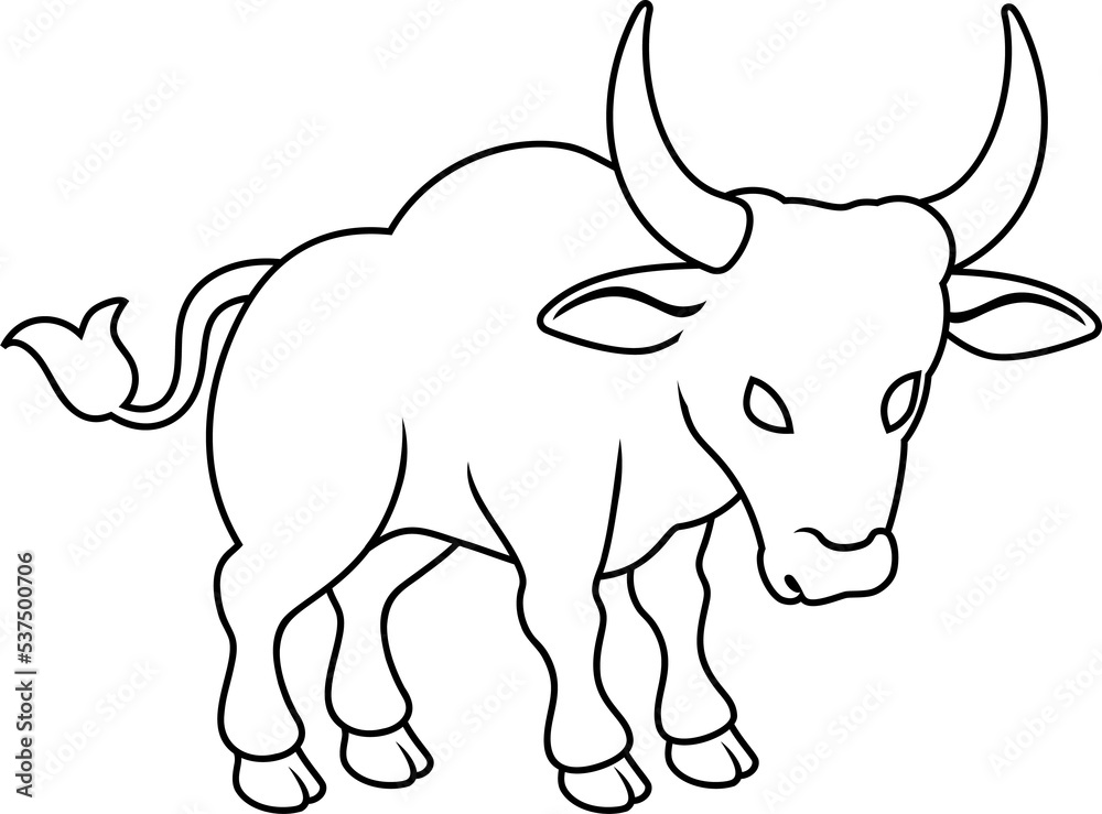 Fototapeta premium Ox Bull Chinese Zodiac Horoscope Animal Year Sign