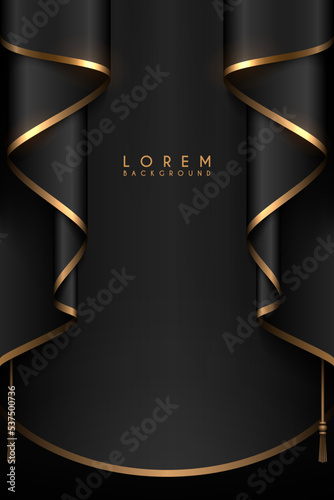 Black and gold curtain background