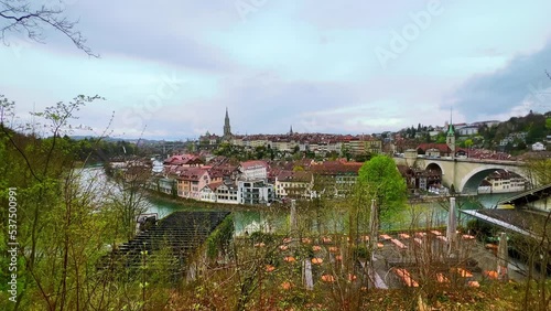 Bern Altstadt behind River Aare, Switzerland photo