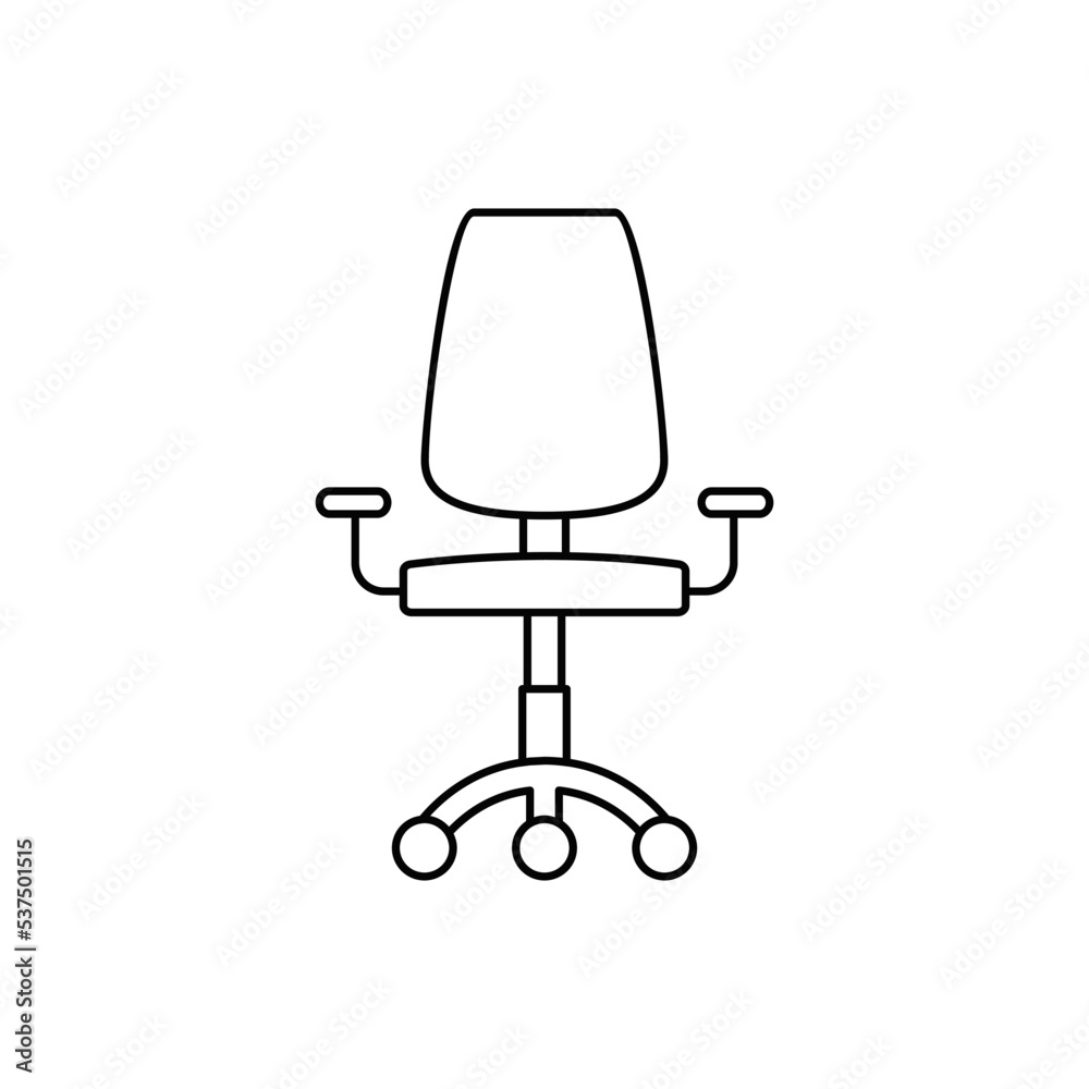 Chair icon in line style icon, isolated on white background Chair icon in line style icon, isolated on white background