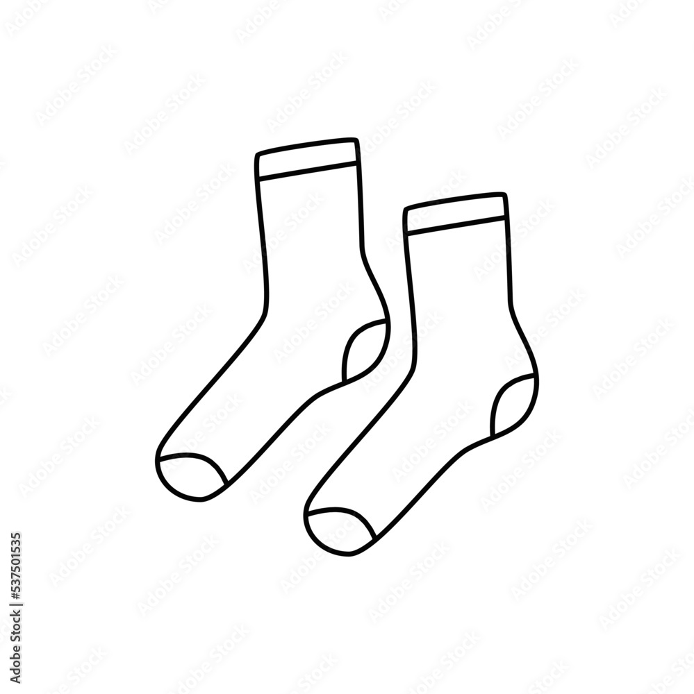  Socks icon in line style icon, isolated on white background