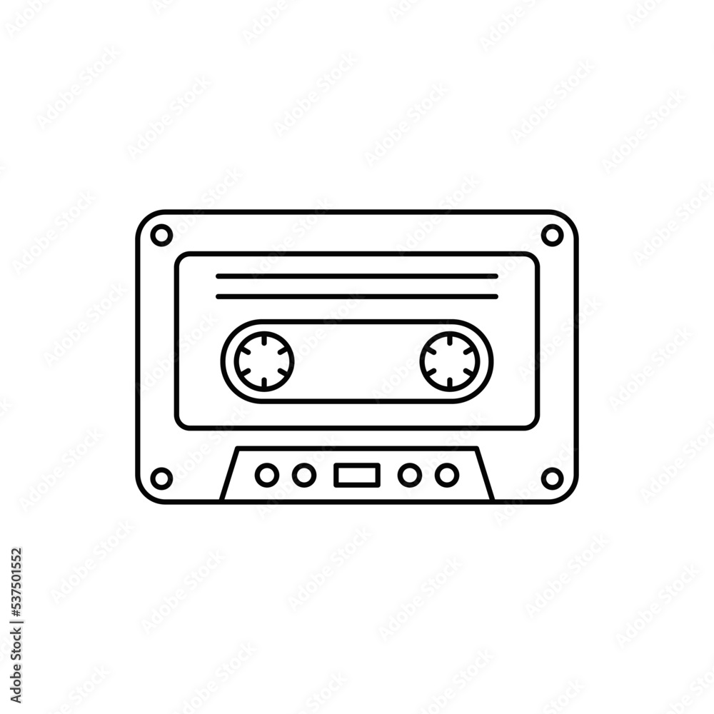 cassettes icon  in line style icon, isolated on white background