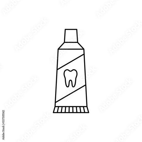 Toothpaste icon in line style icon, isolated on white background