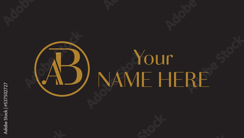 Luxury Letters AB monogram logo Design template