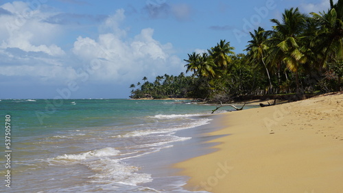the view between Playa Punta Popy and Playa el Portillo in Las Terrenas in the province of the Samana Peninsula in the Dominican Republic in the month of February 2022