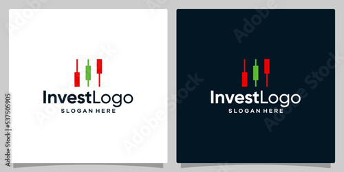 Trading financial vector logo. candlestick trading. trading stock symbol. market chart sign logo graphic design vector illustration. Symbol, icon, creative