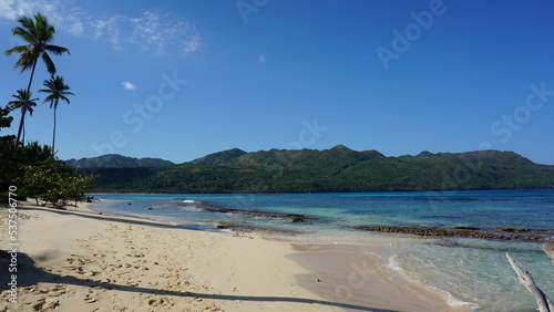 Fototapeta Naklejka Na Ścianę i Meble -  the beautiful Playa Rincon in the province of the Samana Peninsula in the Dominican Republic in the month of January 2022