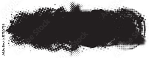 Glitch distorted grunge banner  . Noise destroyed texture . Trendy defect error shapes . Overlay grunge texture . Distressed effect .Vector shapes with a halftone dots screen print texture.