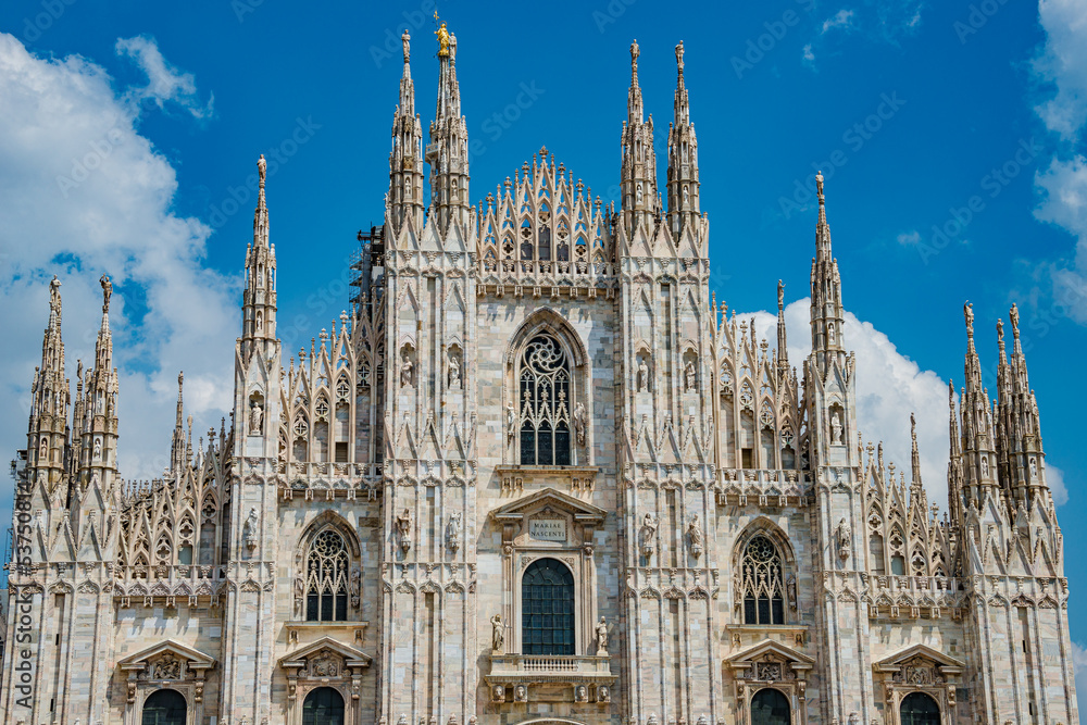View of magnificent Cathedral of Milano, Duomo di Milano, Milan, Italy