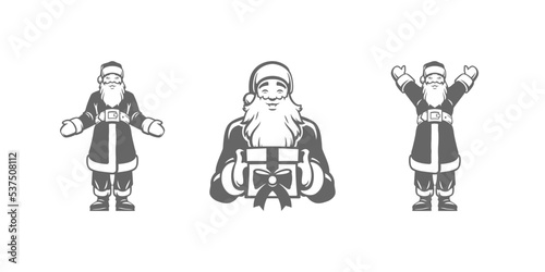Set of illustrations of Santa Claus vector illustration