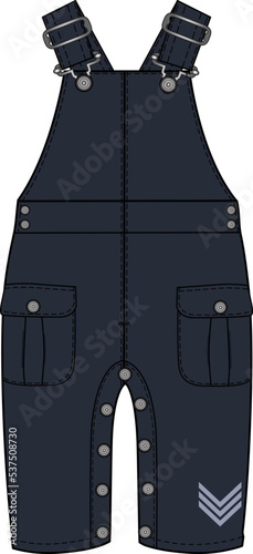 KIDS WEAR DUNGAREE BODYSUIT AND PLAYSUIT VECTOR SKETCH