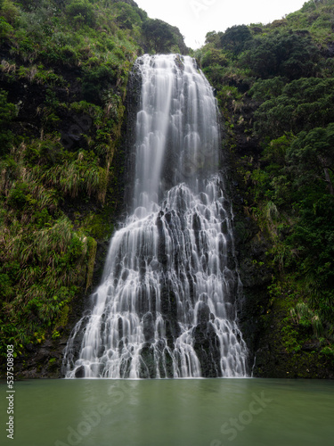 Multi-tiered falls of Karekare falls  Auckland  New Zealand.