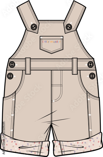 KIDS WEAR DUNGAREE BODYSUIT AND PLAYSUIT VECTOR SKETCH