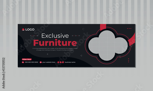 Modern furniture sale banner Template Exclusive Furniture social media cover design Suitable  posts for web internet ads