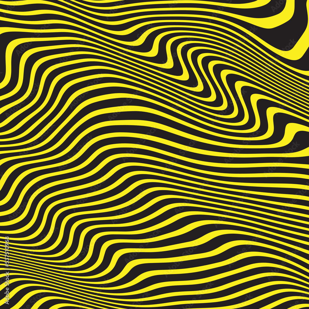 Black and yellow line wave background