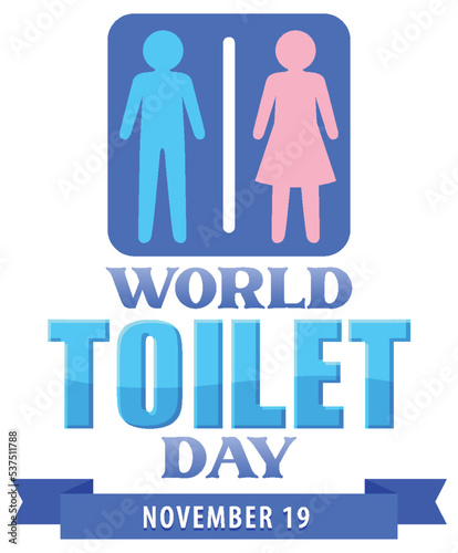 World toilet day text design