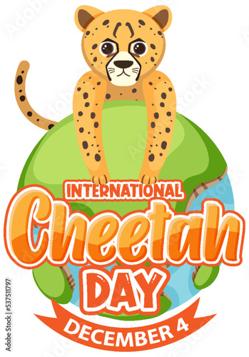 International cheetah day poster or banner design