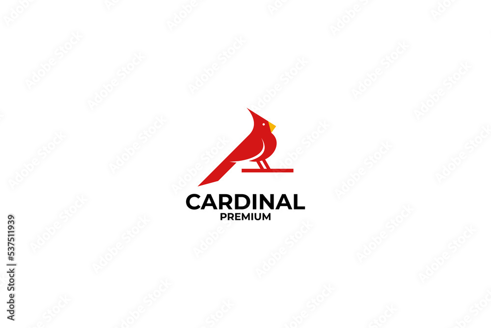 Fototapeta premium Flat cardinal bird logo design vector illustration idea