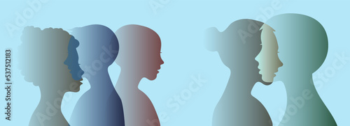 Parents and children. Drawing of a human silhouette.
Family, adolescent psychology, family relations between relatives.