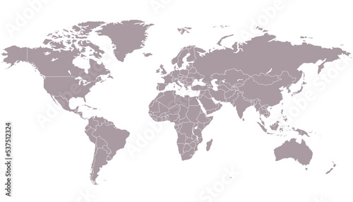 World map. Silhouette map. Color vector modern. 