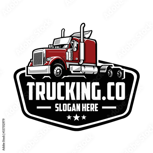 Trucking company logo emblem badge vector isolated © bonky
